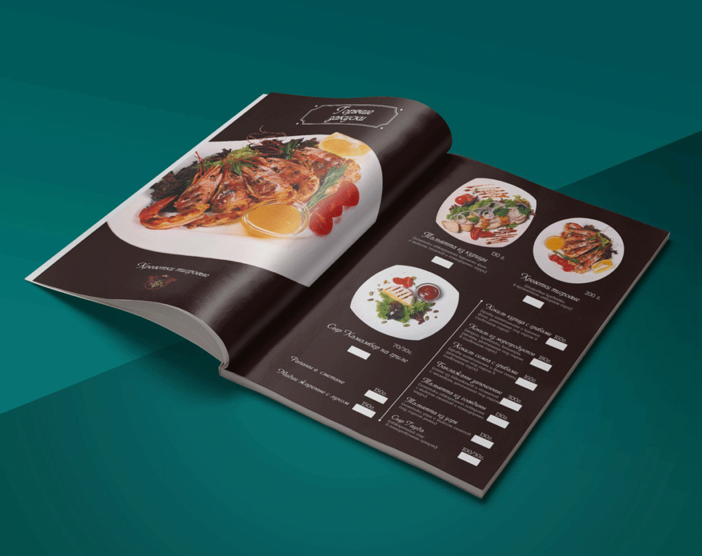 kitapçık menü baskı