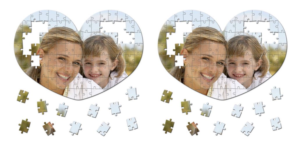 kalp puzzle baskı
