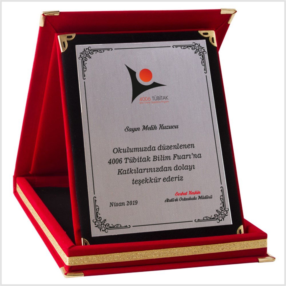 kırmızı kadife plaket